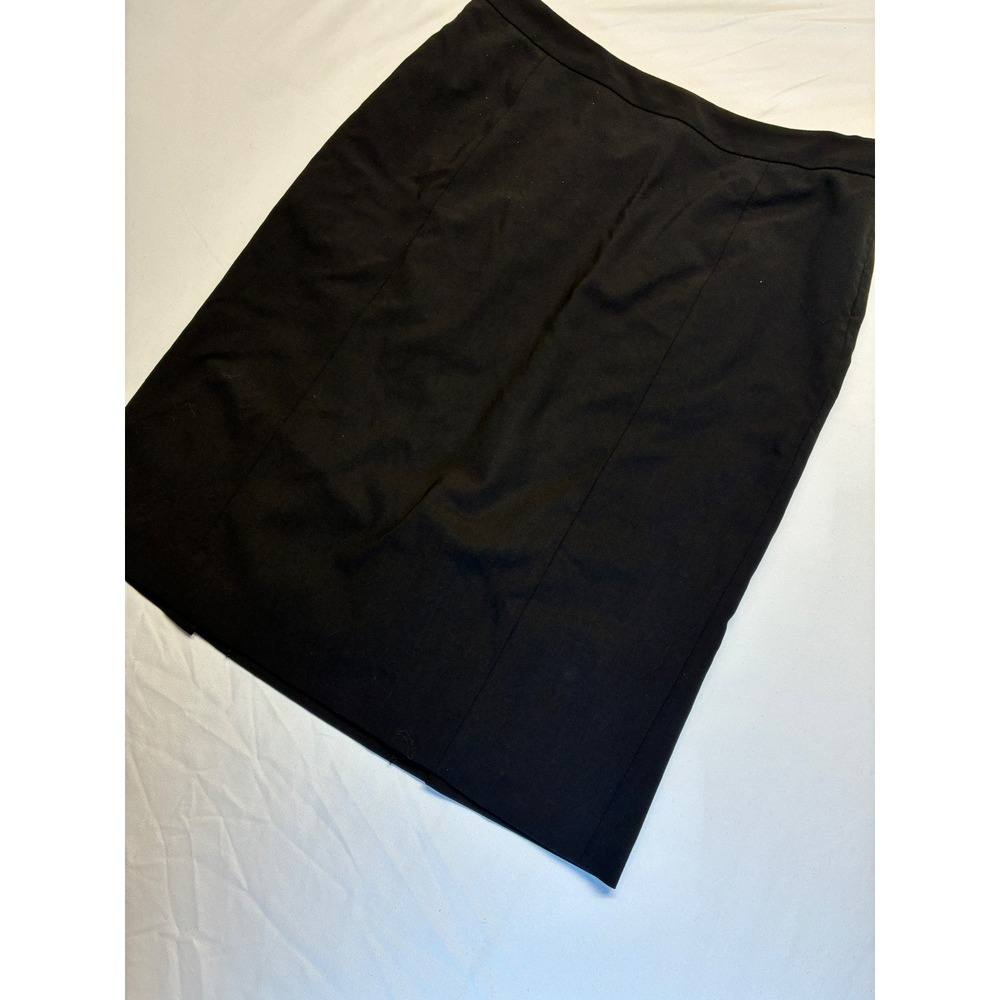 Santorelli Professional Pencil Skirt Corporate Minimalist Wool Blend 6 Black